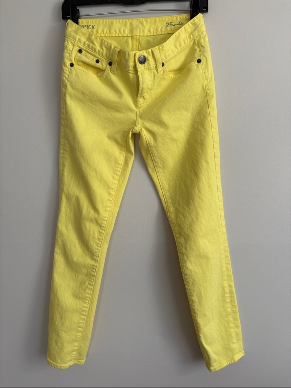 J. Crew Bright Yellow Toothpick Ankle Jeans